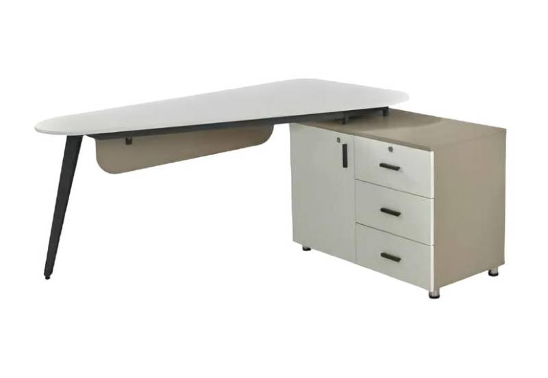 Designer Schreibtisch Dreieckig Weiß Arbeitstisch Bürotisch Arbeitszimmer von JV Möbel