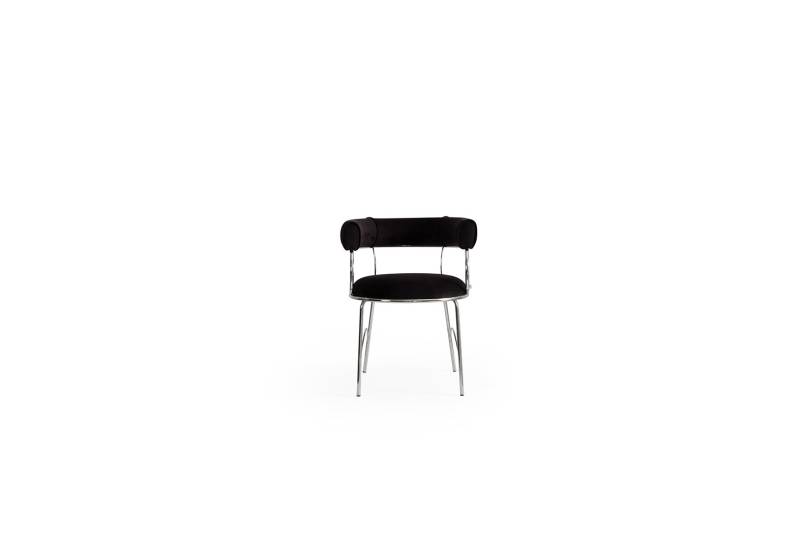 Designer Schwarzer Barhocker Luxuriöse Esszimmer Metallrahmen Stühle von JV Möbel