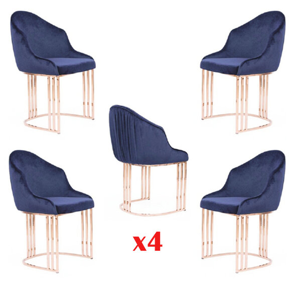 Designer Sessel luxus Ess Zimmer 4x Stuhl Stühle Polster Textil Modern von JV Möbel