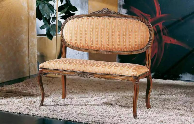 Designer Sitz Polster Bank Klassische Sitzbank Wohnzimmer Stoff Möbel von JV Möbel