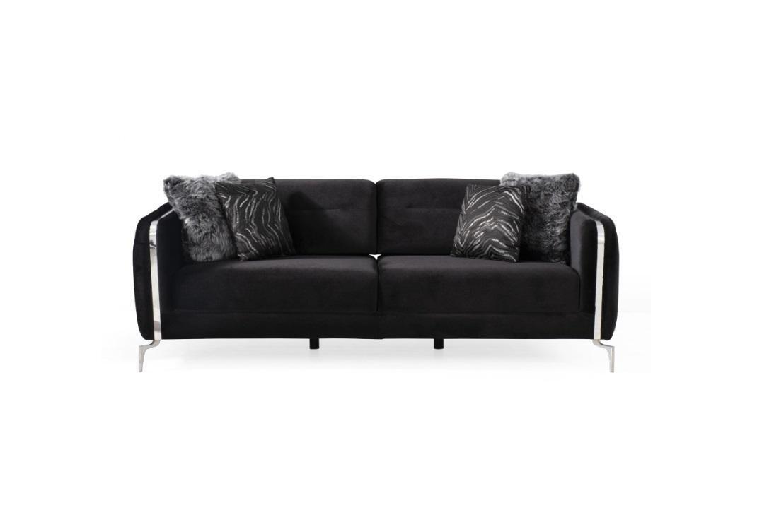 Designer Sofa 3 Sitzer big Couch Polster Sofas Design schwarz Samt Möbel Designer Sofa 3 Sitzer big Couch Polster Sofas Design schwarz Samt Möbel von JV Möbel