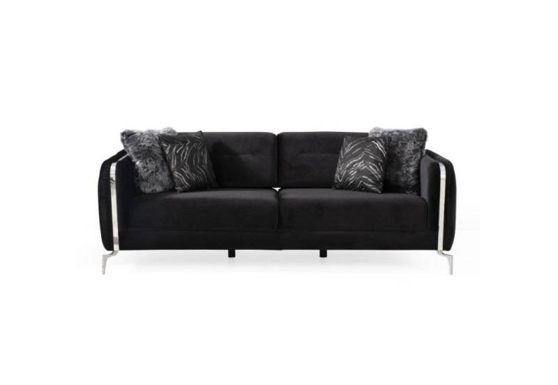 Designer Sofa 3 Sitzer big Couch Polster Sofas Design schwarz Samt Möbel von JV Möbel
