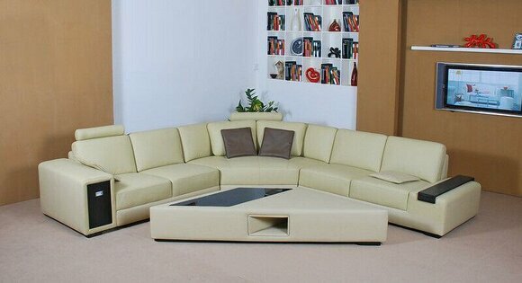 Designer Sofa Couch Ecksofa mit Hocker Polster Garnitur Wohnlandschaft von JV Möbel