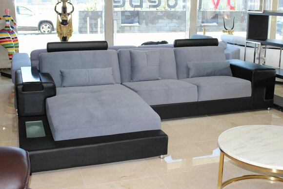 Designer Sofa Ecksofa Leder Textil Polster Garnitur Wohnlandschaft L Form Sofort Designer Sofa Ecksofa Leder Textil Polster Garnitur Wohnlandschaft L Form Sofort von JV Möbel