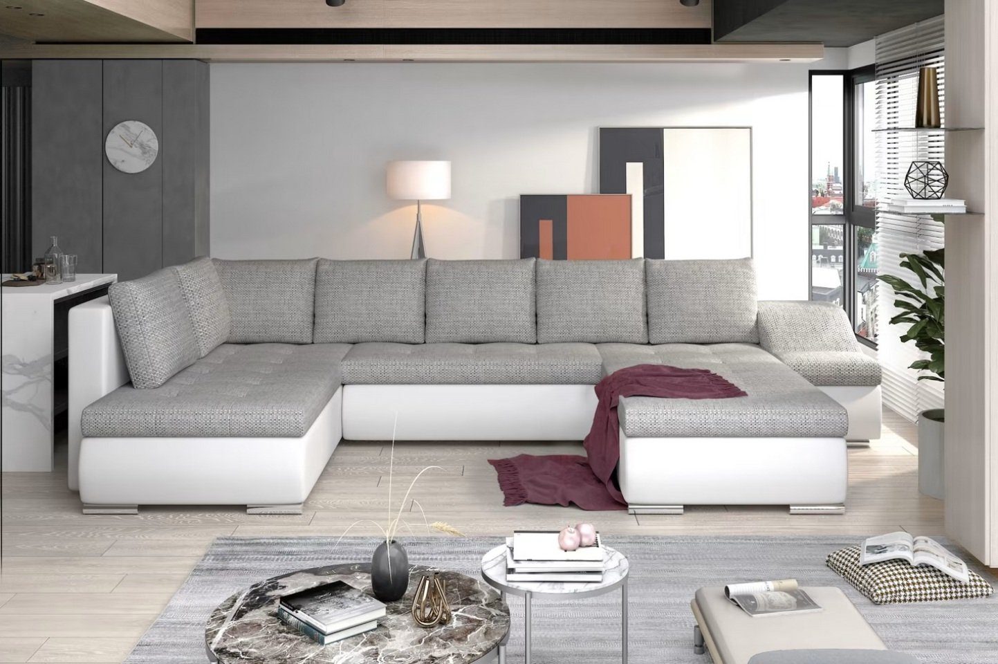 Designer Sofa Ecksofa Stoffsofa Bettfunktion Sofa Textil Eckcouch Couch NEU Sofort Designer Sofa Ecksofa Stoffsofa Bettfunktion Sofa Textil Eckcouch Couch NEU Sofort von JV Möbel