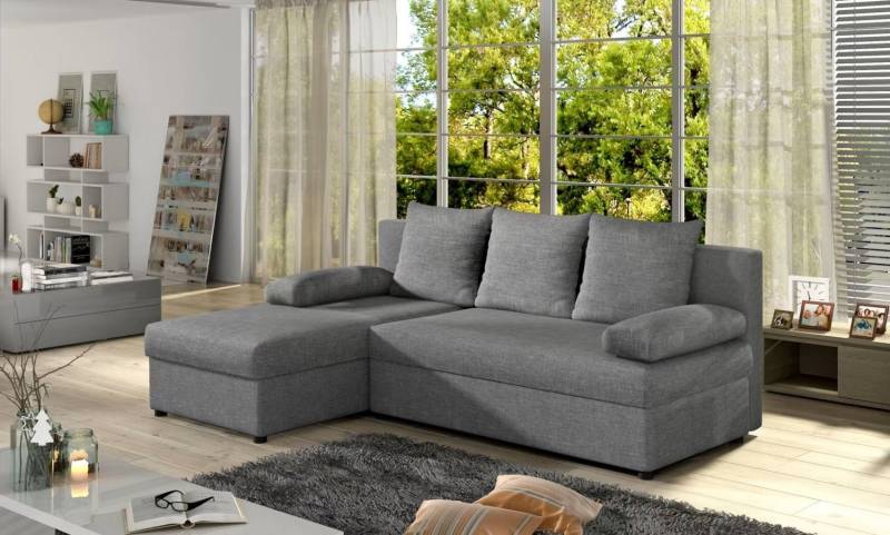 Designer Sofa Ecksofa Stoffsofa Schlafsofa Sofa Textil Samt Eckcouch Couch Sofort von JV Möbel