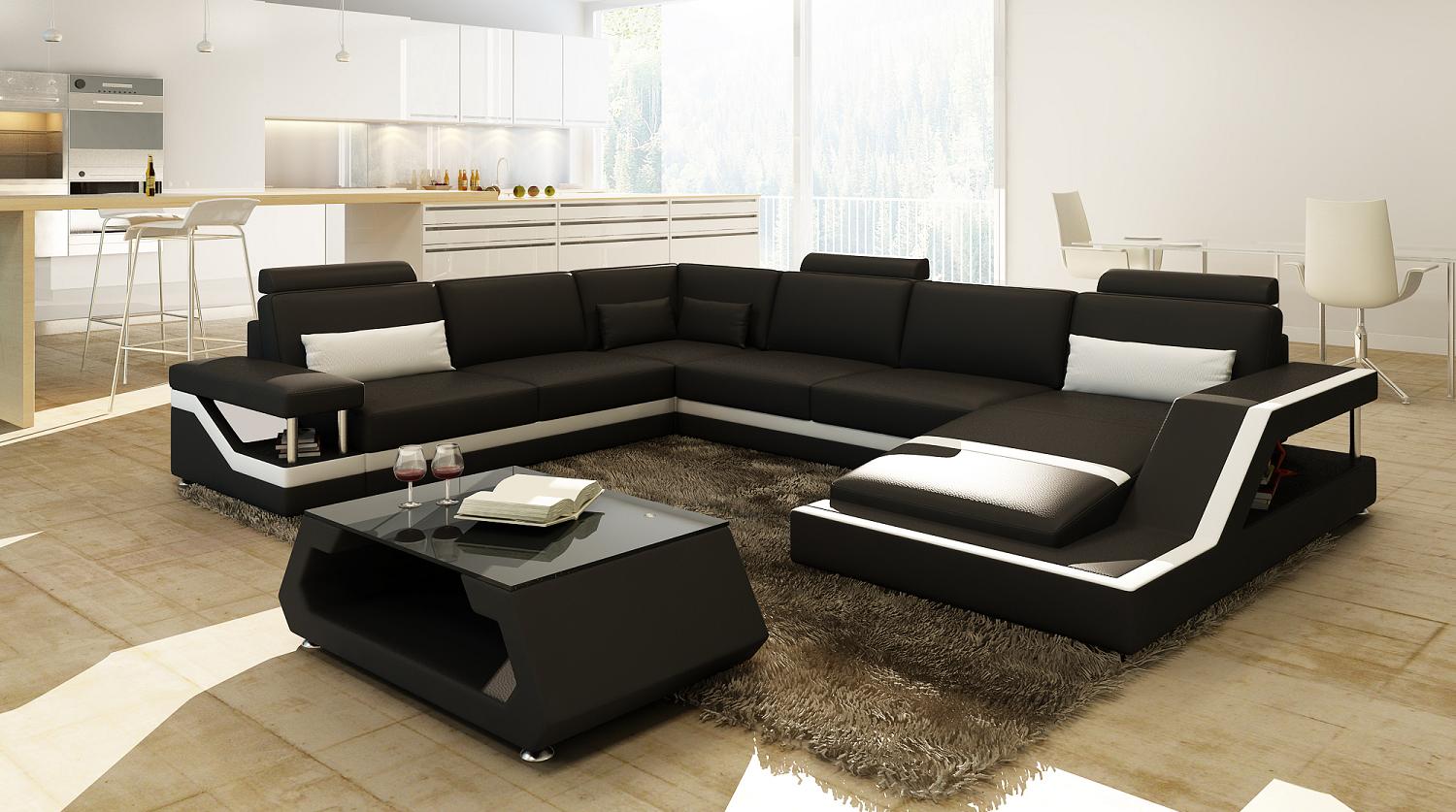 Designer Sofa Ecksofa Wohnlandschaft Big Modernes Ledersofa +USB Patentiert NEU Designer Sofa Ecksofa Wohnlandschaft Big Modernes Ledersofa +USB Patentiert NEU von JV Möbel