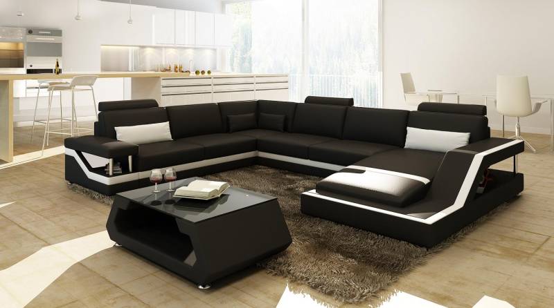 Designer Sofa Ecksofa Wohnlandschaft Big Modernes Ledersofa +USB Patentiert NEU von JV Möbel