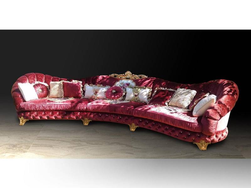 Designer Sofa Ecksofa Wohnlandschaft Rund Couch Samt Couch Sofa Ecksofa Italien von JV Möbel