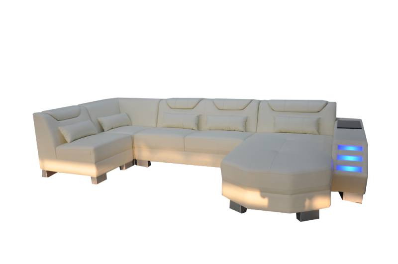 Designer Sofa mit USB Eck Leder Ecke Sofa Polster Zimmer Leder Sitz Polster Neu von JV Möbel