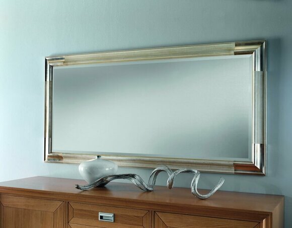 Designer Spiegel Anrichte Barock Spiegel Wohn Zimmer Regal Luxus Spiegel Silber von JV Möbel