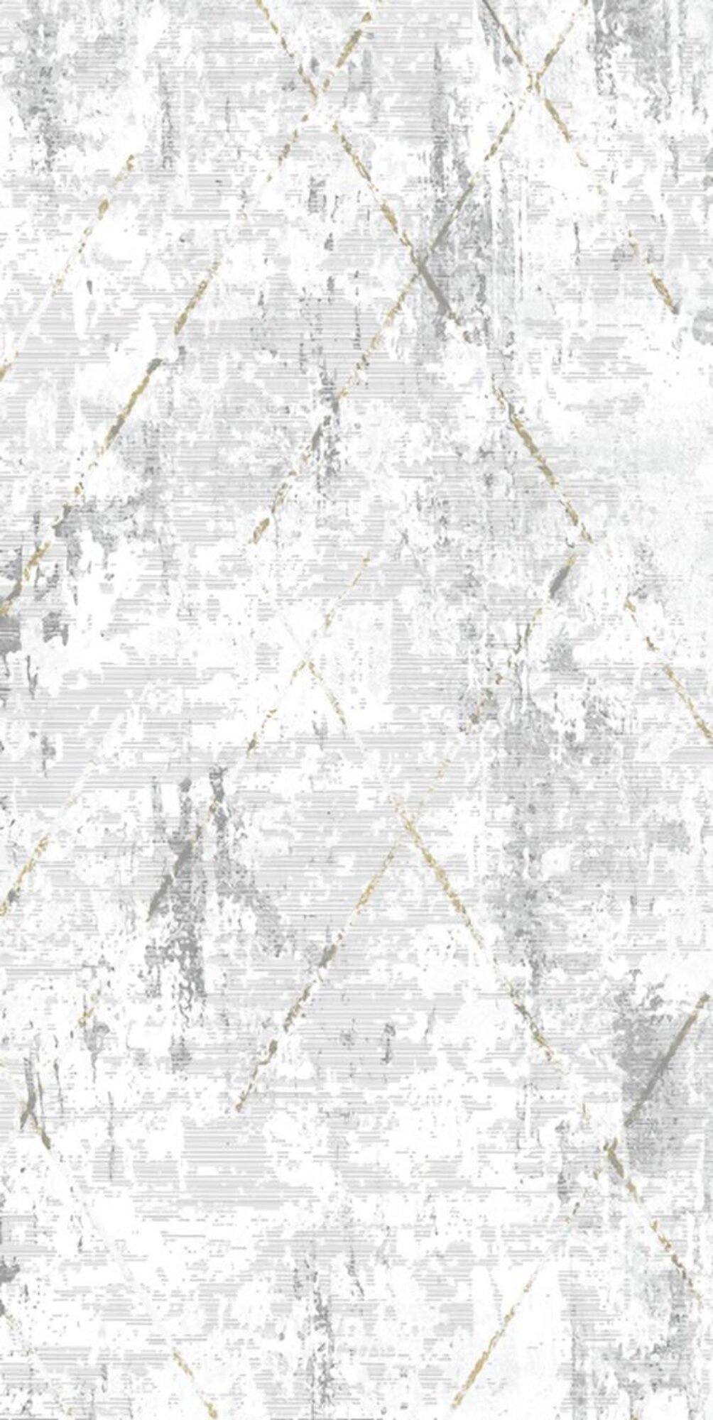 Designer Teppich Wohnzimmer Geometrisches Raute Melierte Muster Grau von JV Möbel