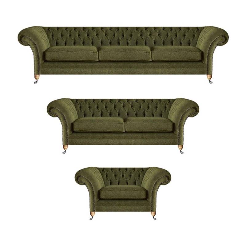 Designer Textil Sofagarnitur Luxus Modern Sofas Set Sitz Sessel Chesterfield von JV Möbel