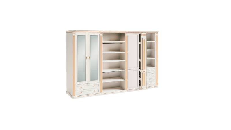 Designer Weißer Schrank Luxuriöse Eckkleiderschrank Schlafzimmer Möbel von JV Möbel