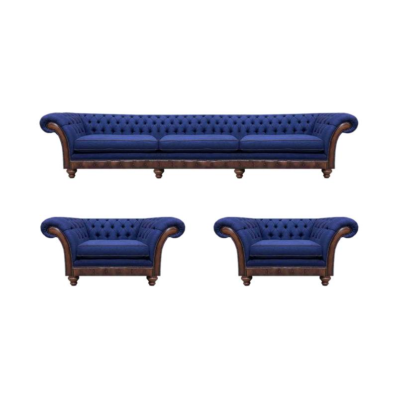 Designer Wohnzimmer Chesterfield Couchgarnitur Luxus Sofas Sessel 3tlg von JV Möbel