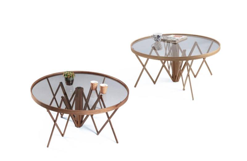 Designer Wohnzimmer Set 2x Couchtische Rund Kaffee Tisch Luxus Möbel von JV Moebel