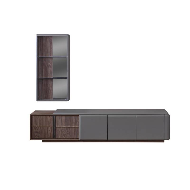Designer Wohnzimmer set TV-Schrank mit Exclusive Wandregal Regal 2tlg. von JV Möbel
