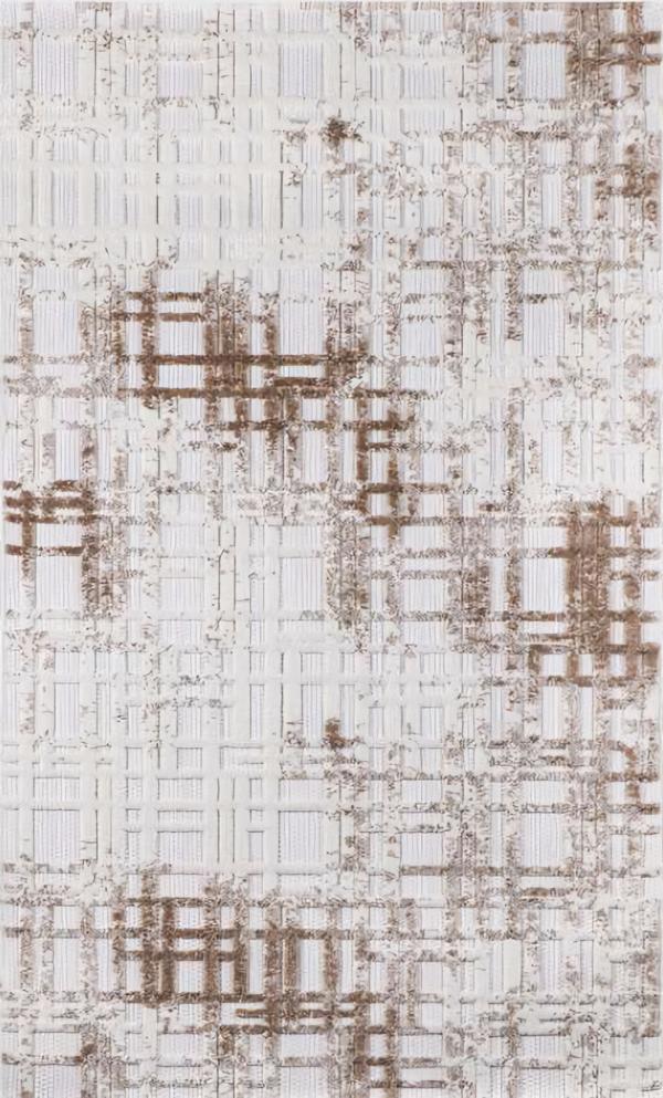 Designer Wohnzimmerteppich Teppich Kurzflor Gradient Beige-Braun Modern von JV Möbel