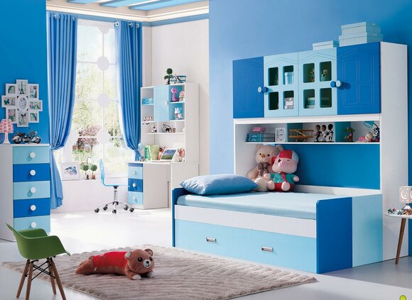 Designer Zimmer Jugend & Kinder Schlafzimmer Tisch Bett Kommode Set Neu von JV Möbel