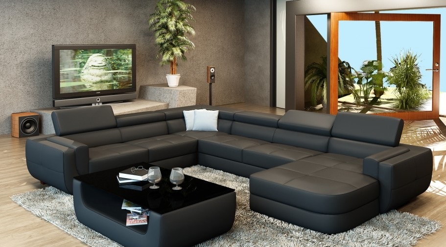 Designersofa Sitz Polster Ecke Ledersofa Wohnlandschaft Sofa Couch Polster Neu von JV Möbel