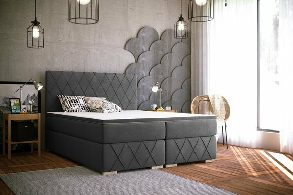 Doppel Bett Komplett Set Matratze Boxspring Topper Betten Funktion Kasten von JV Möbel