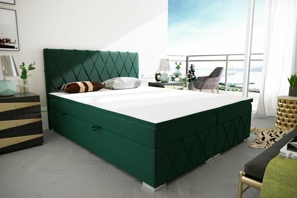 Doppel Bett Komplett Set Matratze Boxspring Topper Betten Funktion Kasten von JV Möbel