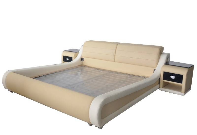 Doppel Luxus Leder Bett + USB Polster Betten Multifunktion LB8831 von JV Möbel