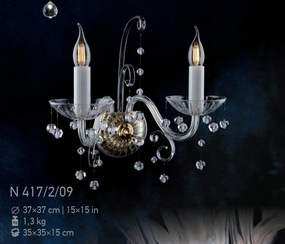Doppel Wandlampe Leuchte Kristall Edle Kronleuchter Wand Leuchten Lampen von JV Möbel