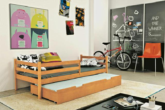 Doppelbett Ausziehbett Zwei Betten Schublade Bett Kinderbett Holzbett Hochbett von JV Möbel
