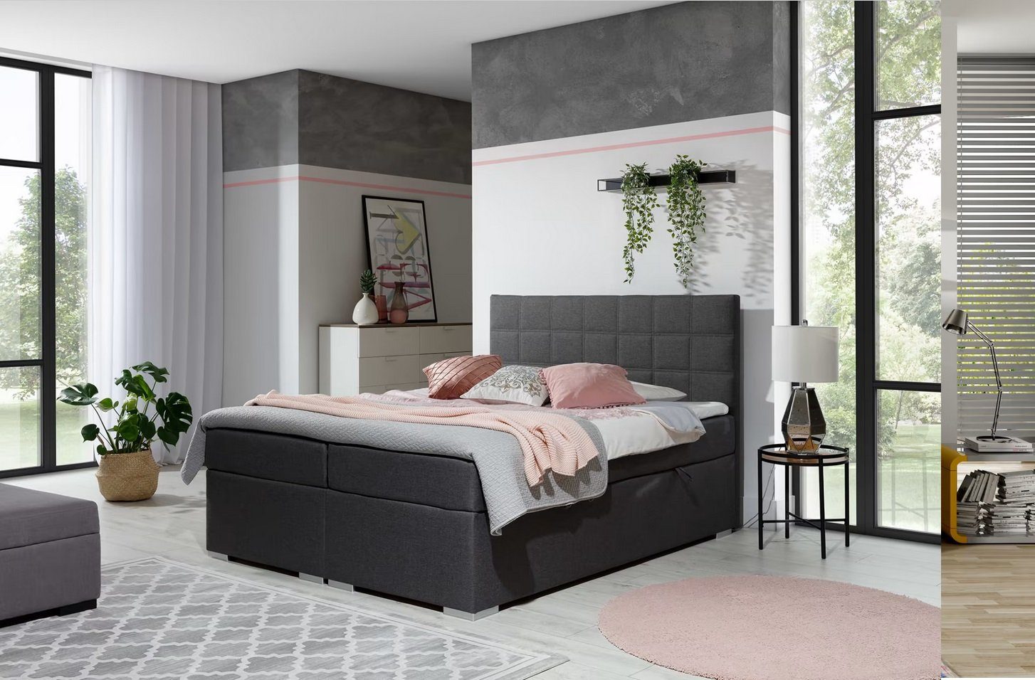 Doppelbett mit Federkernmatratze Designer Bett Schlafzimmer Design Möbel Modern Luxus Betten Sofort Doppelbett mit Federkernmatratze Designer Bett Schlafzimmer Design Möbel Modern Luxus Betten Sofort von JV Möbel