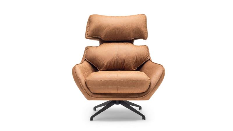 Drehsessel Sessel Ohrensessel Stoffsessel Braun Polster Wohnzimmer von JV Möbel
