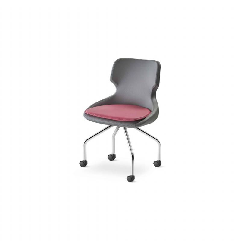 Drehstuhl Bürostuhl Arbeitszimmer Rollen Schwarz Modern Edelstahl Leder von JV Möbel