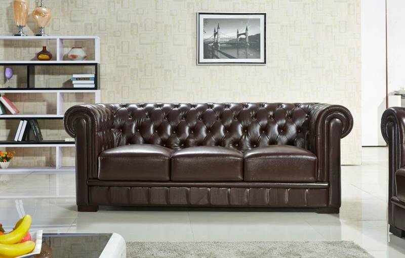 Dreisitzer Couch Polster Design Sofa Moderne 3er Sofas Braun 100% Leder Sofort von JV Möbel