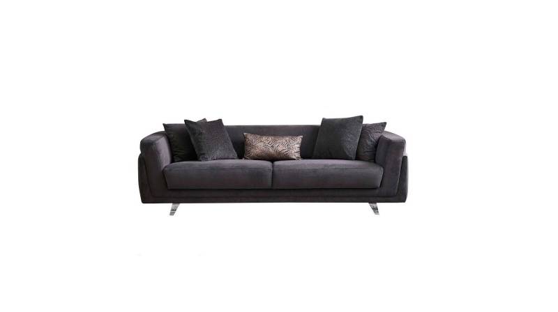 Dreisitzer Couch Sofa 3 Sitzer Grau Stoff Stoffsofa Polstersofa Design von JV Möbel