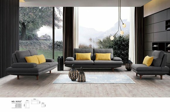 Dreisitzer Designer Sofa Couch 3 Sitz Polster Leder Couchen Big Sofas Textil Neu von JV Möbel