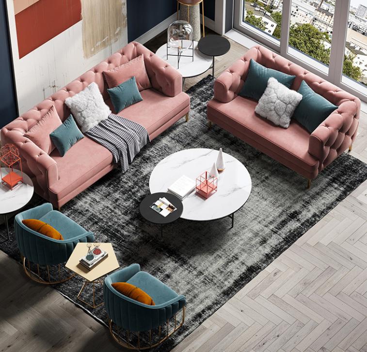 Dreisitzer Relax Sitz Design Couch Lounge Sofas Textil Sofa 3 Sitzer Samt Sofa von JV Möbel