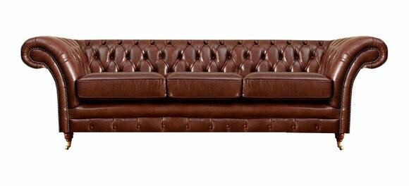 Dreisitzer Sofa Couch Einrichtung Chesterfield Polstersitz Leder Polstermöbel von JV Moebel