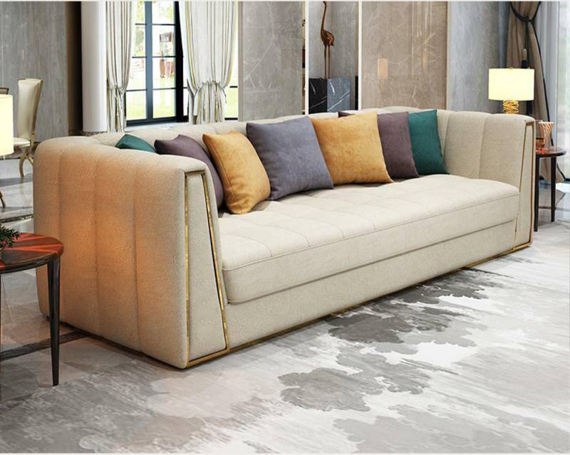 Dreisitzer Wohnlandschaft Modernes Sofa 3 Sitzer Ledersofa Designer von JV Möbel