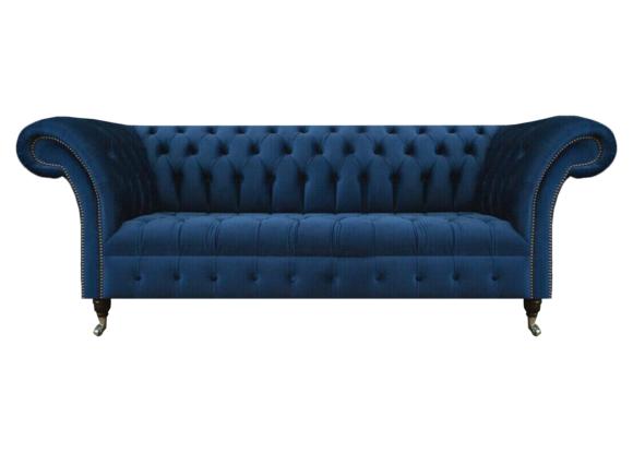 Dunkelblaue Chesterfield Wohnzimmer Couch Designer Dreisitzer Sitzmöbel Dunkelblaue Chesterfield Wohnzimmer Couch Designer Dreisitzer Sitzmöbel von JV Moebel