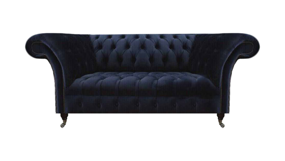 Dunkelblaue Polstercouch Chesterfield Wohnzimmer Textilsofa Moderne Möbel Dunkelblaue Polstercouch Chesterfield Wohnzimmer Textilsofa Moderne Möbel von JV Moebel