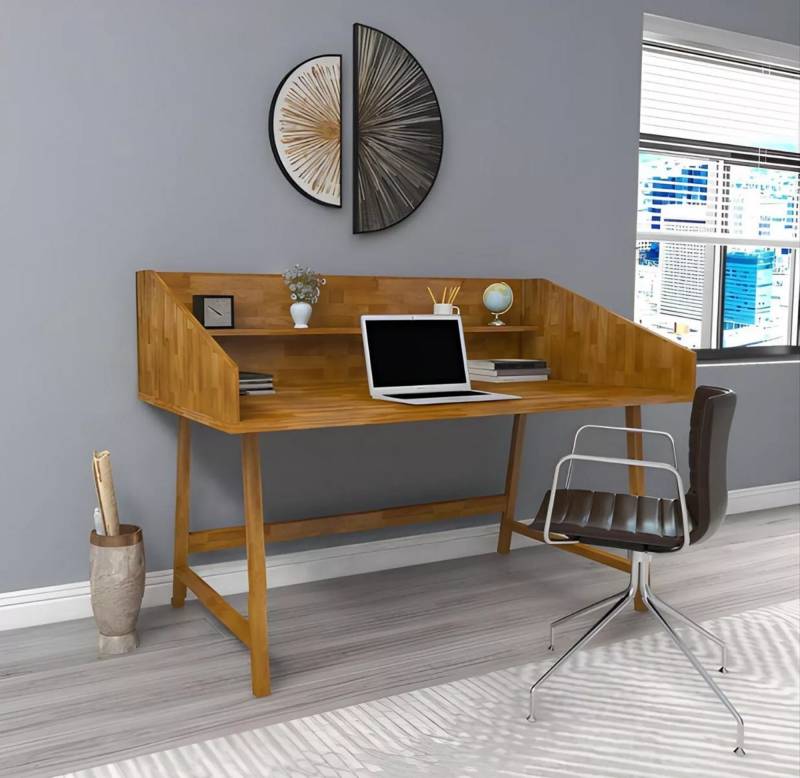 Dunkelbrauner Wohnzimmer Tisch Designer Schreibtisch Robuste Holz Möbel von JV Moebel
