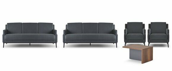 Dunkelgraue Designer Arbeitszimmer Möbel Sitzmöbel Couchtisch Sessel von JV Moebel