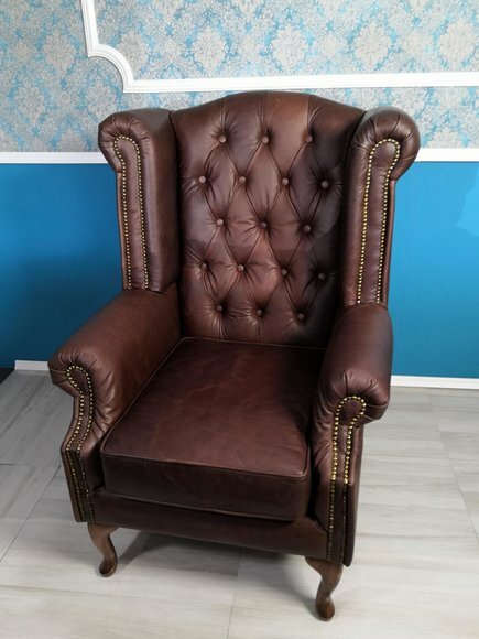 Echter Leder Chesterfield Ohrensessel Sessel Couch Sofa Polster Sitz Antik Neu Echter Leder Chesterfield Ohrensessel Sessel Couch Sofa Polster Sitz Antik Neu von JV Möbel