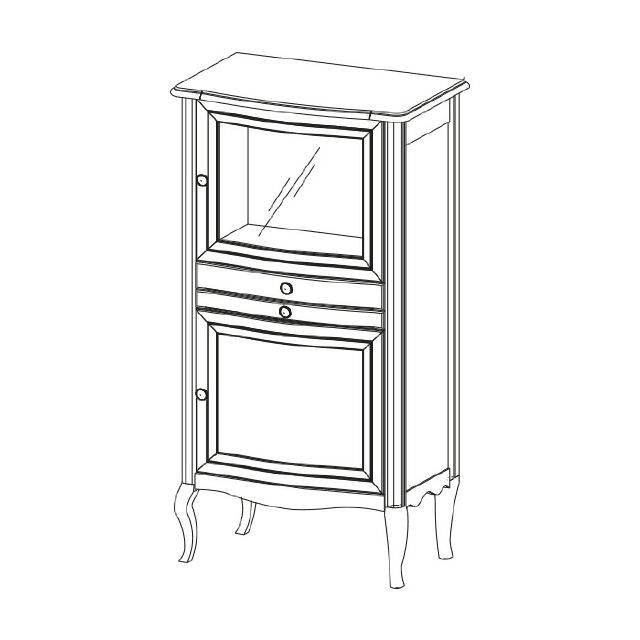 Echtholz Kommode Beistellschrank Klassische Bar Rustikale Landhaus PR-KB 1-2 L,R von JV Möbel