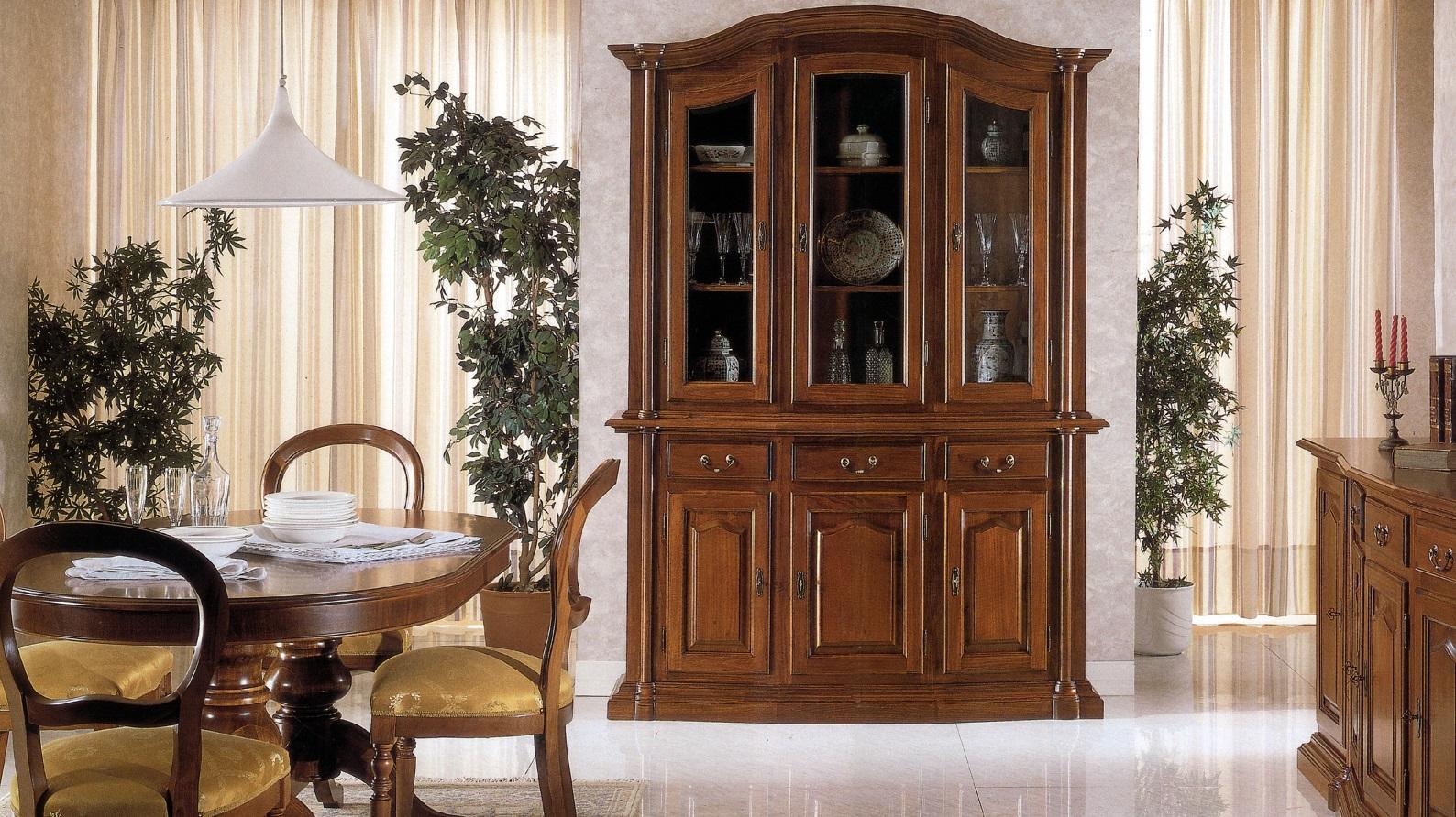 Echtholz Vitrine Wohnzimmer Möbel Anrichte Massive Holz Echtholz Vitrine Wohnzimmer Möbel Anrichte Massive Holz von JV Möbel