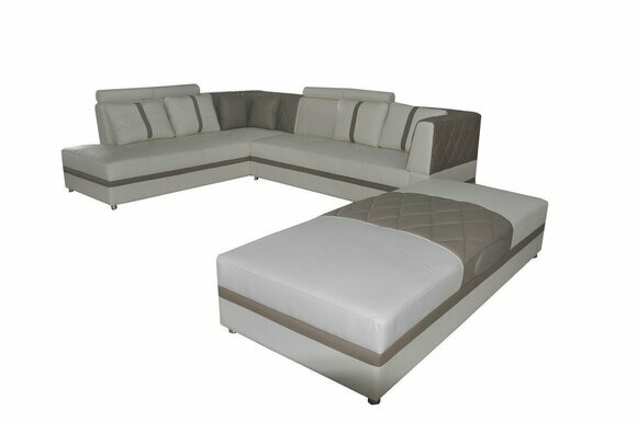Ecke Leder Modern XXL Couch Wohnlandschaft Ledersofa Sofa L-Form A1128II+Hocker Ecke Leder Modern XXL Couch Wohnlandschaft Ledersofa Sofa L-Form A1128II+Hocker von JV Möbel