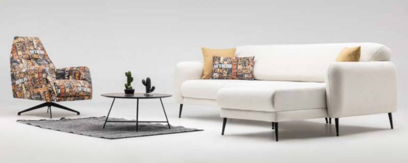 Eckgarnitur Ecksofa L form Stoffsofa Couch Sofa Beige Drehsessel Set von JV Möbel
