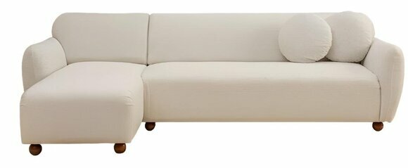 Ecksofa L-Form Modern Design Stil Weiß Wohnzimmer Textil Holz Material Ecksofa L-Form Modern Design Stil Weiß Wohnzimmer Textil Holz Material von JV Moebel