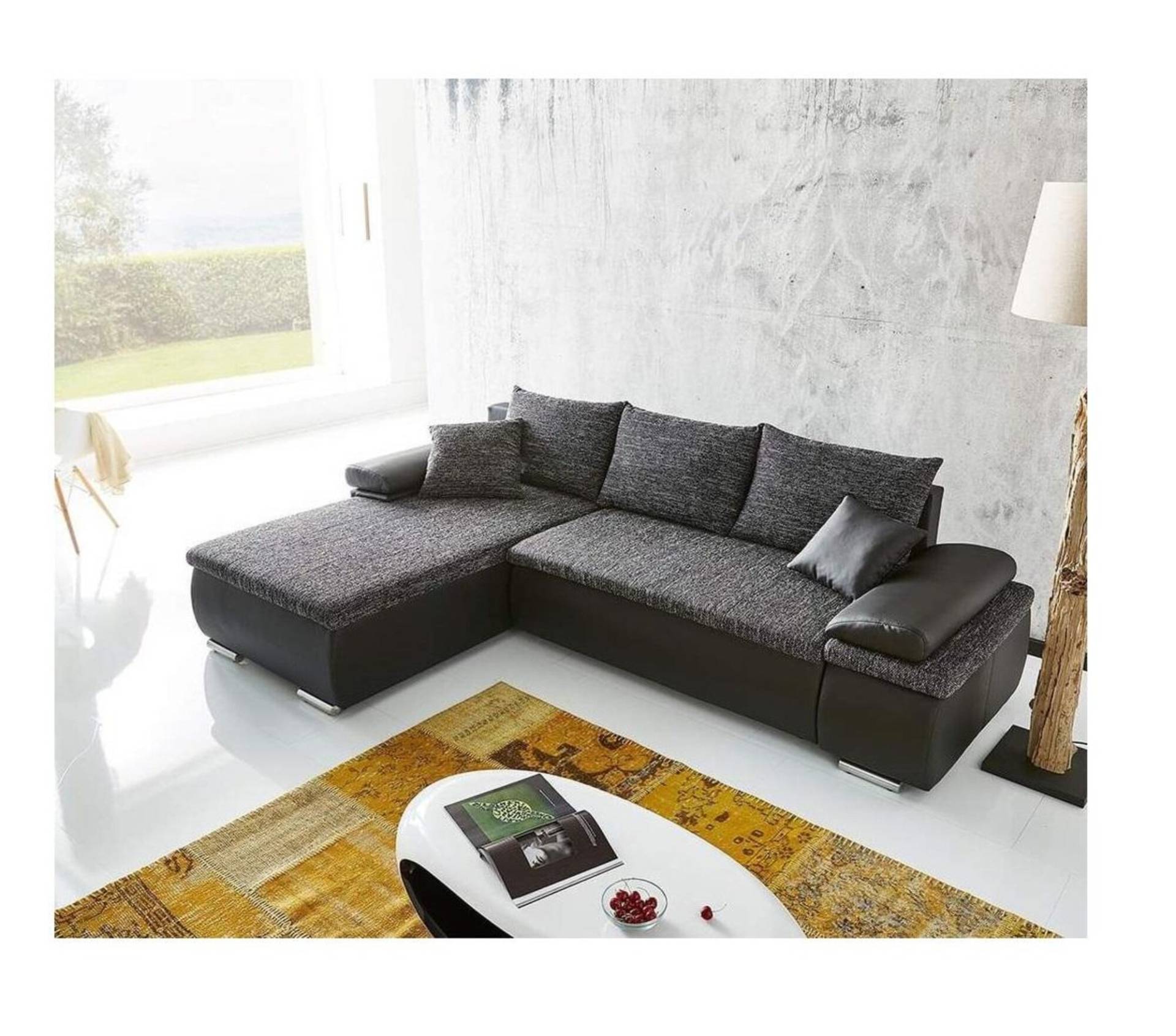 Ecksofa L-Form Sofa Couch Design Polster Schlafsofa Textil Bettfunktion Textil Ecksofa L-Form Sofa Couch Design Polster Schlafsofa Textil Bettfunktion Textil von JV Möbel