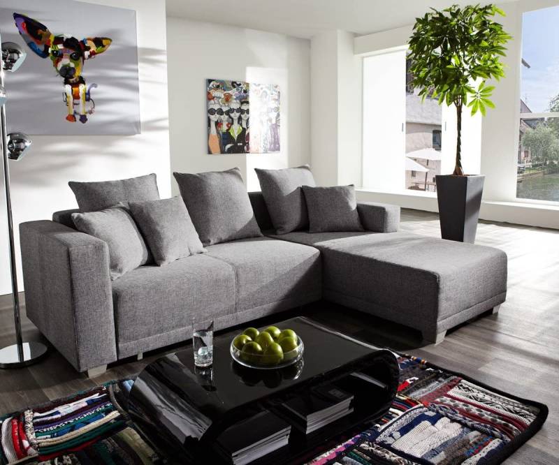 Ecksofa L Form Sofa Couch Polster Sofas Wohnlandschaft Stoffsofa Hocker Couchen Ecksofa L Form Sofa Couch Polster Sofas Wohnlandschaft Stoffsofa Hocker Couchen von JV Möbel